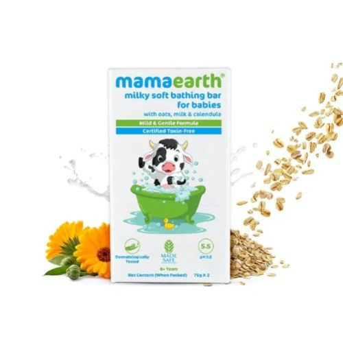 Mamaearth Milky Soft Bathing Bar 75gm (Pack of 2)