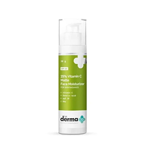 The Derma Co 25% Vitamin C Matte Moisturizer For Face With Ferulic Acid & SPF 20 For Skin Radiance – 30 gm