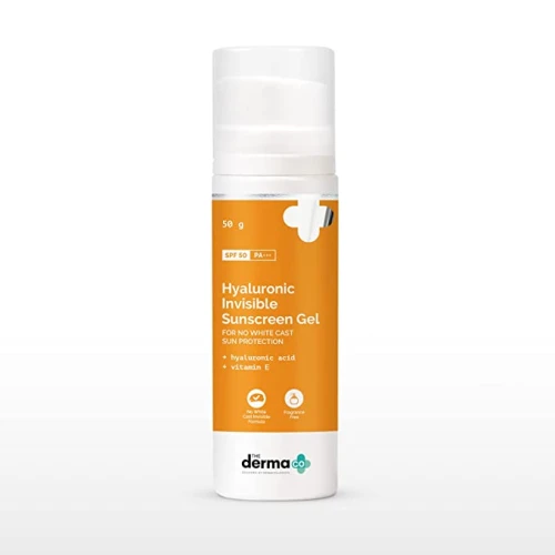 The Derma Co. Hyaluronic Invisible Sunscreen With Hyaluronic Acid For No White Cast Sun Protection (50gm)