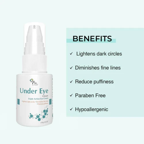 Fixderma Under Eye Cream for Dark Circles, diminishes fine lines and reduces puffiness - 15 gm