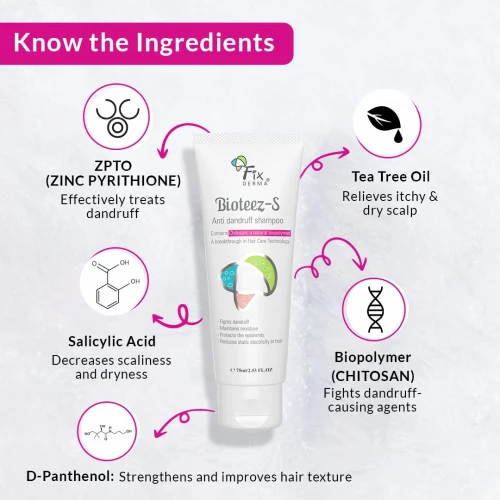 Fixderma Bioteez-S, Anti Dandruff Shampoo - 75ml