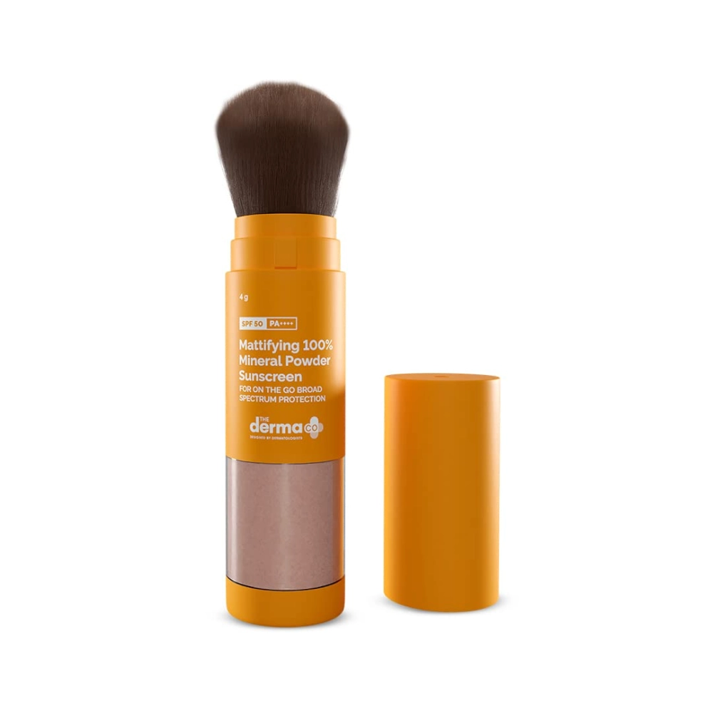The Derma Co Mattifying 100% Mineral Powder Sunscreen with SPF 50 - 4 gms