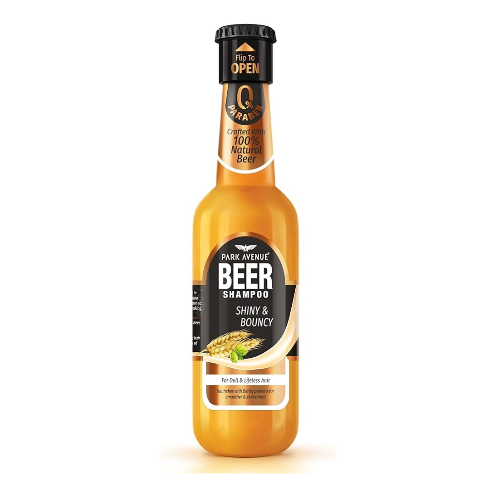 Park Avenue Beer shampoo for Shiny & Bouncy Hair (180ml) | Paraben Free | For Dull & Lifeless Hair | Crafted with Natural Beer