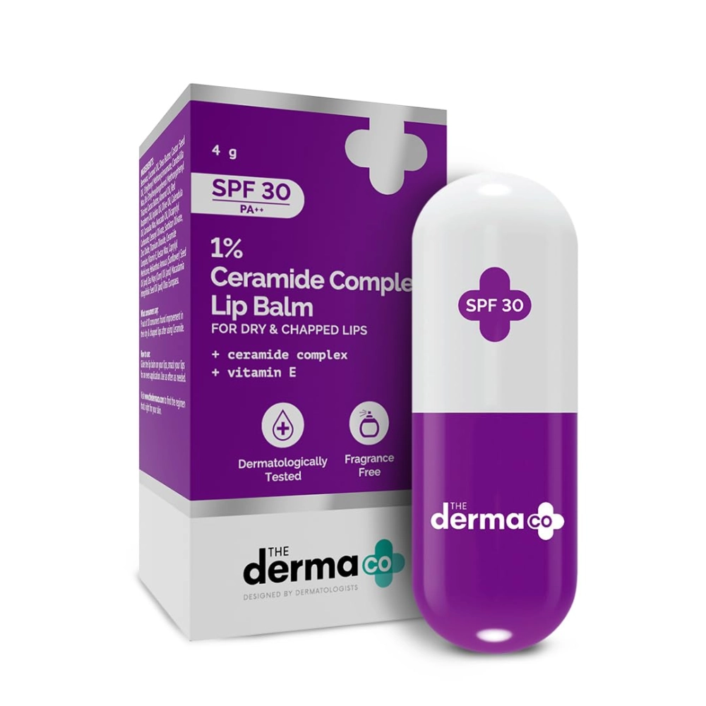 The Derma Co. 1% Ceramide Complex Lip Balm With Ceramide And Vitamin E, SPF30 PA++ 4gm