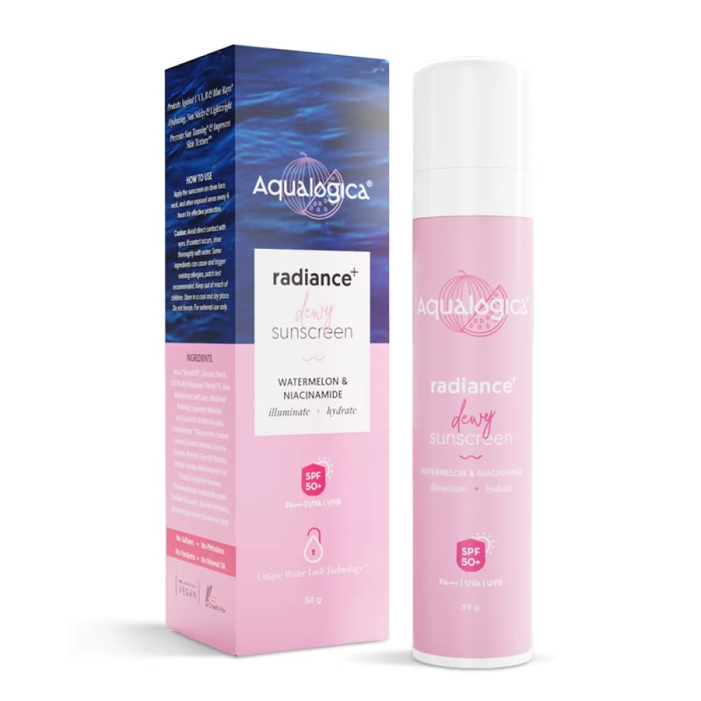 Aqualogica Radiance+ Dewy Sunscreen SPF 50 PA+++ with Watermelon & Niacinamide 50g