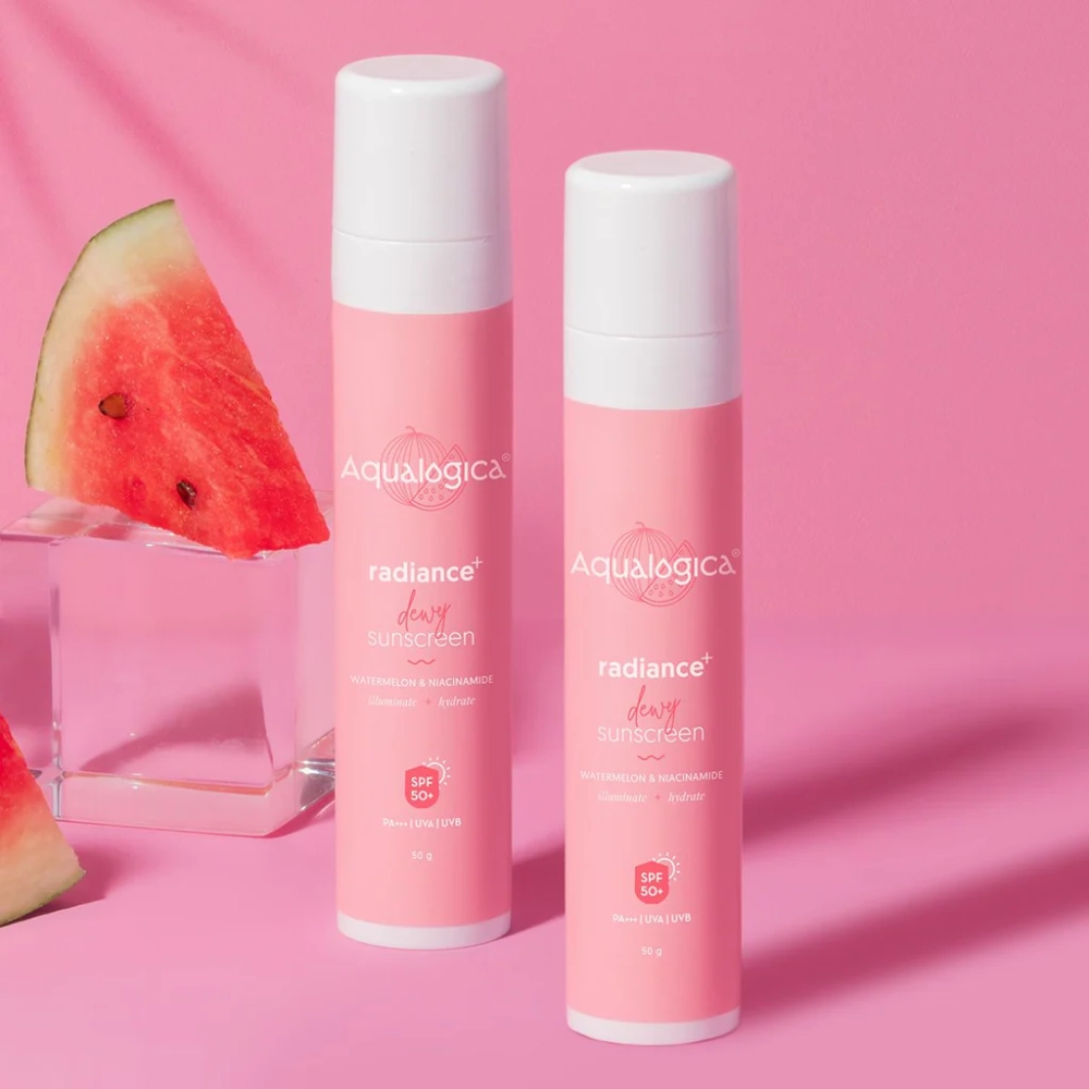 Aqualogica Radiance+ Dewy Sunscreen SPF 50 PA+++ with Watermelon & Niacinamide 50g