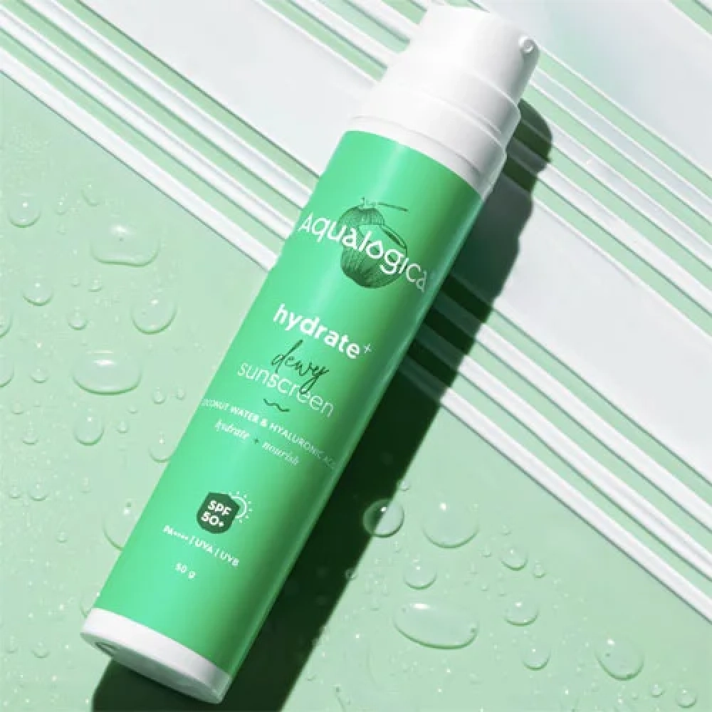 Aqualogica Hydrate+ Dewy Sunscreen SPF 50 PA++++ with Coconut Water & Hyaluronic Acid 50g