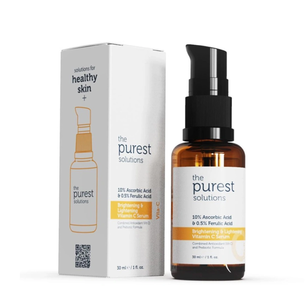 The Purest Solutions Brightening & Lightening Vitamin C Serum 10% Ascorbic acid & Ferulic Acid 0.5% 30ml