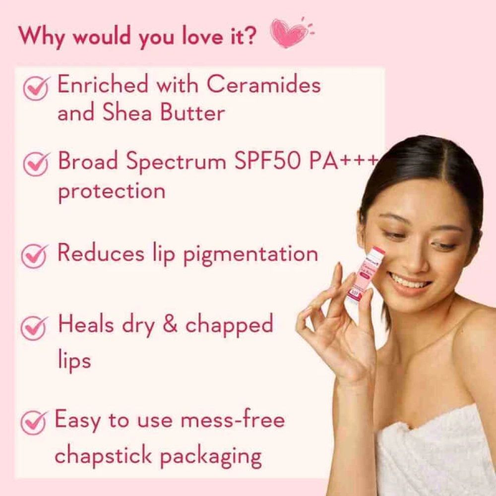 WishCare Ceramide Lip Balm with SPF 50 PA+++ (Tinted) 5gm