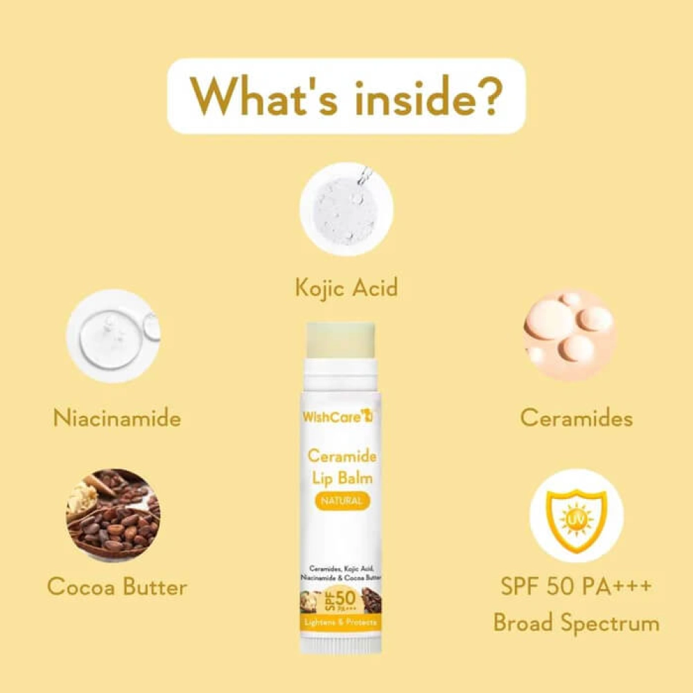 WishCare Ceramide Lip Balm with SPF 50 PA+++ (Untinted) 5ml
