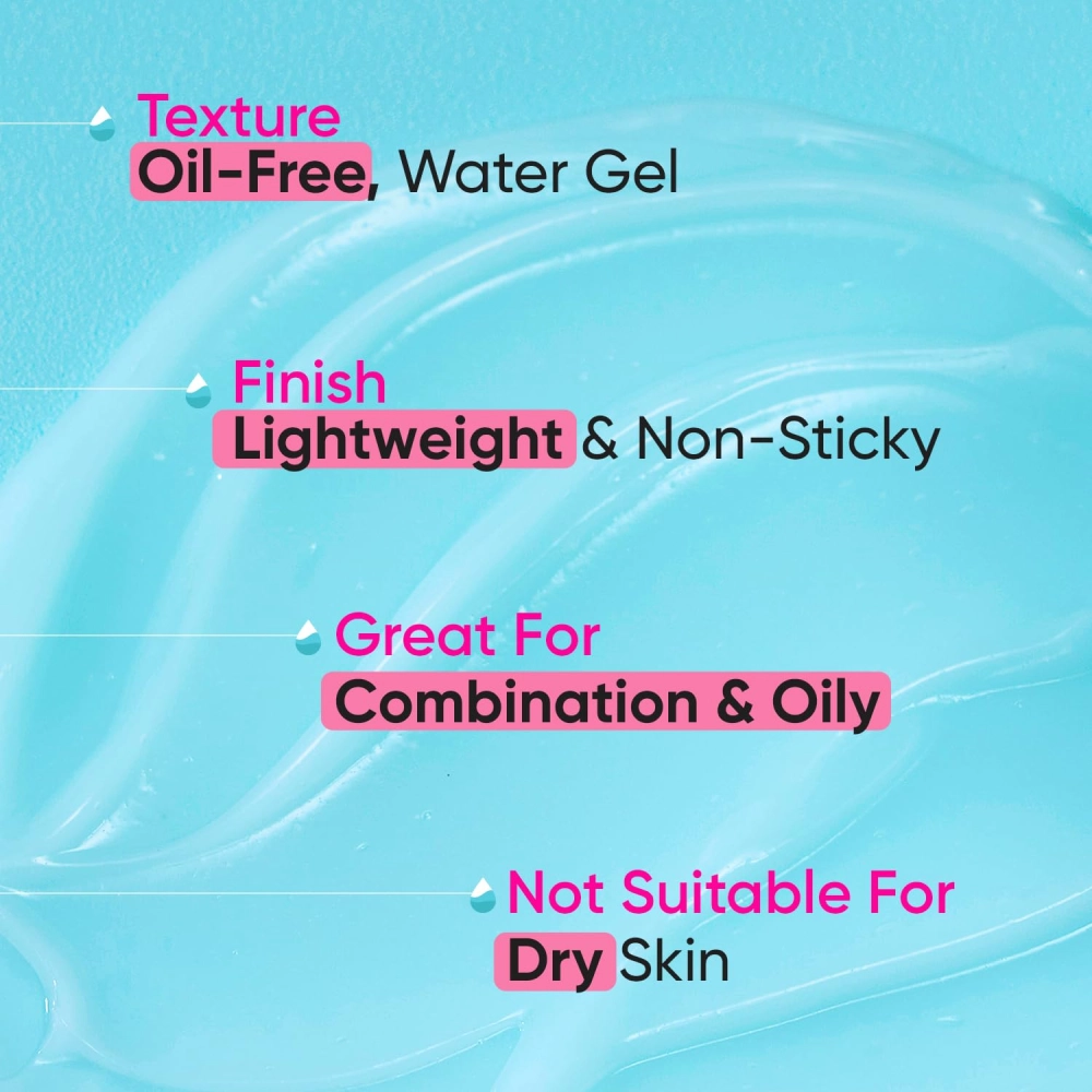 Dot & Key 72Hr Hydrating Gel + Probiotics Moisturizer For Face With Hyaluronic Acid, Kombucha & Rice Water Lightweight Gel Oil Free Moisturizer | For Oily, Dull & Uneven Skin Tone I For All Skin Types | 60Ml