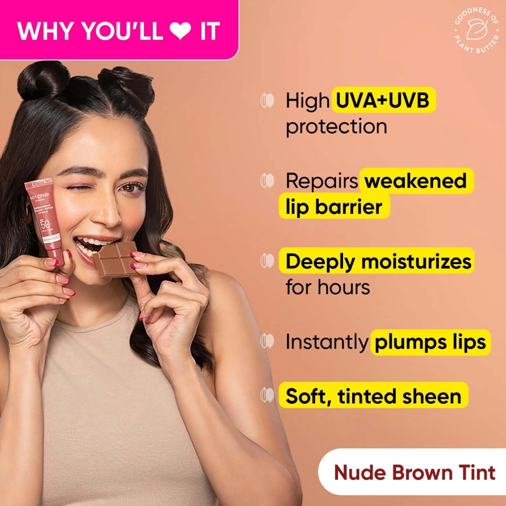 Dot & Key Ceramide & Peptide Barrier Repair Lip Balm SPF 50, PA+++ | Warm Nude | UVA/UVB Lip Protection | Soft Tinted Lip Moisturizer | Boosts Collagen & Instantly Plumps Lip | Prevents Pigmentation| Lip Balm for Women | 10gm