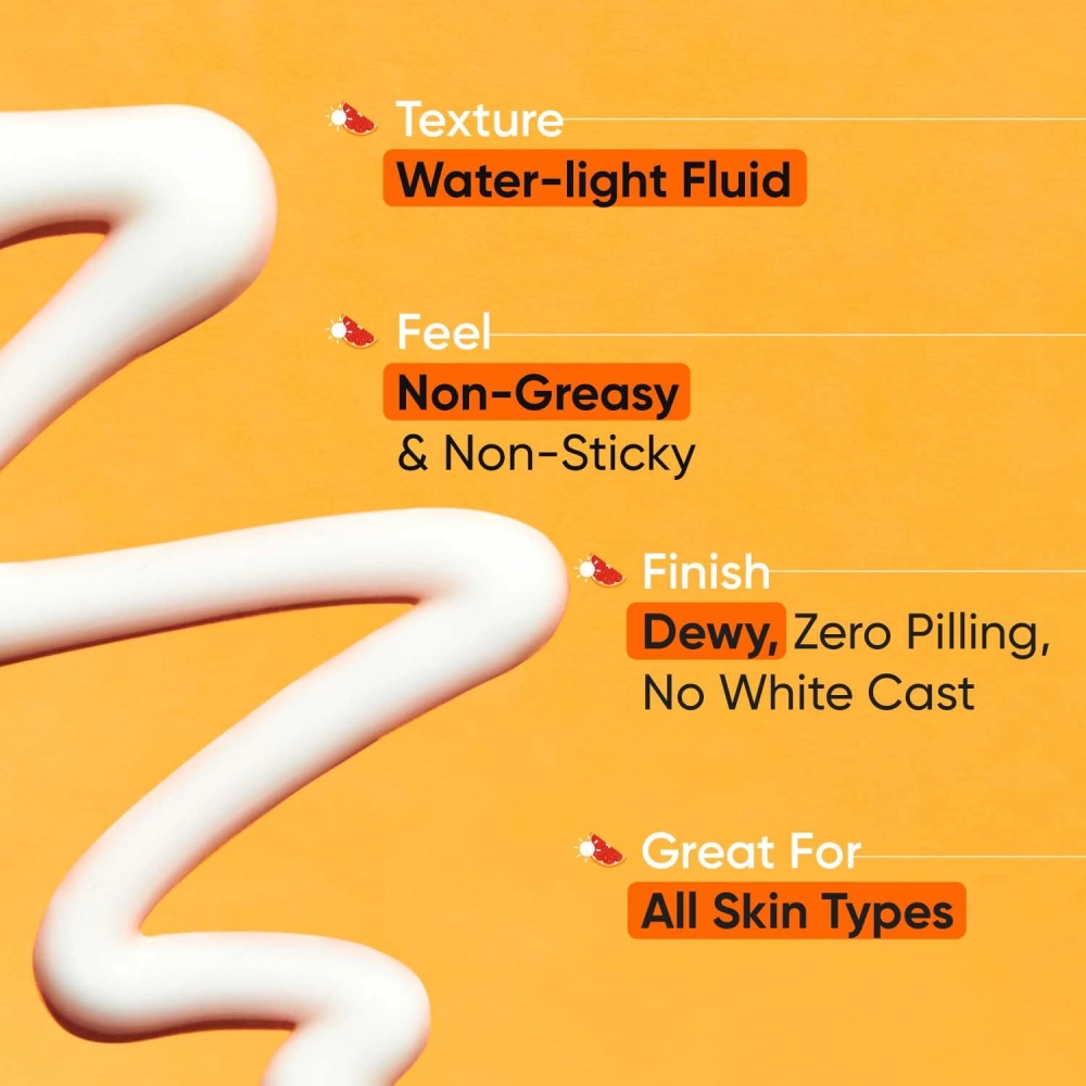 Dot & Key Vitamin C + E Super Bright Sunscreen Spf 50 |Water-Light,UVA/UVB & Blue Light Protection|For Even Toned & Glowing Skin|With Liquid Spf 50+++| No White Cast| For All Skin Types| 50G