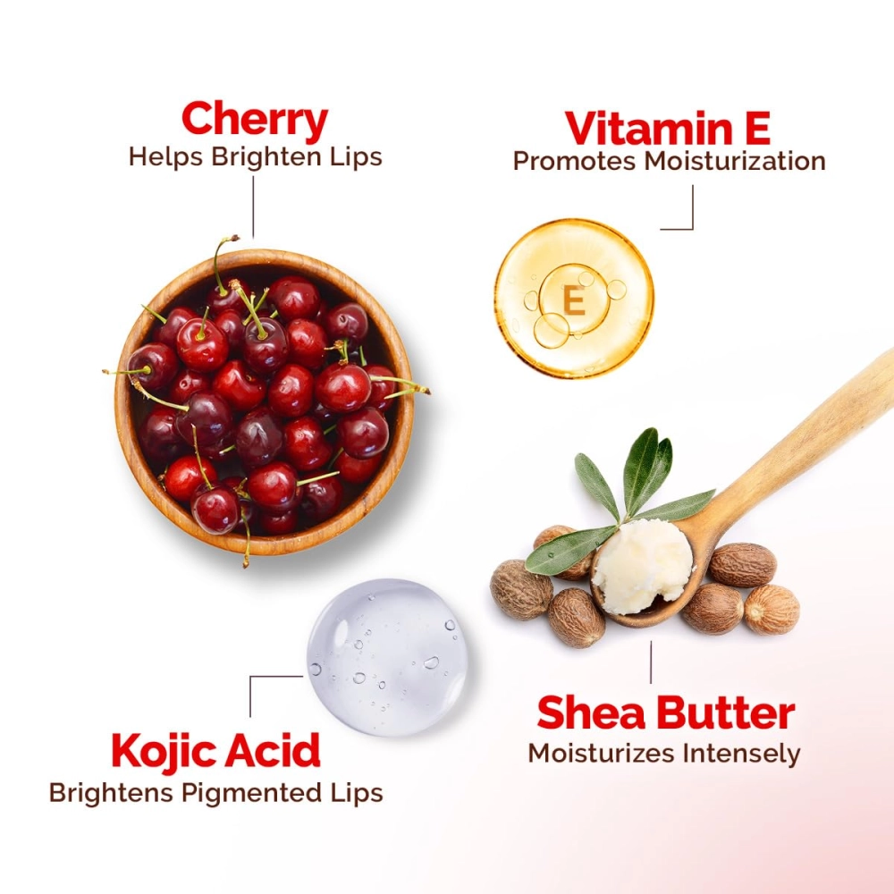 Mamaearth Cherry Moisture Therapy Lip Balm with Cherry & Vitamin E for Dry & Chapped Lips - 15 g