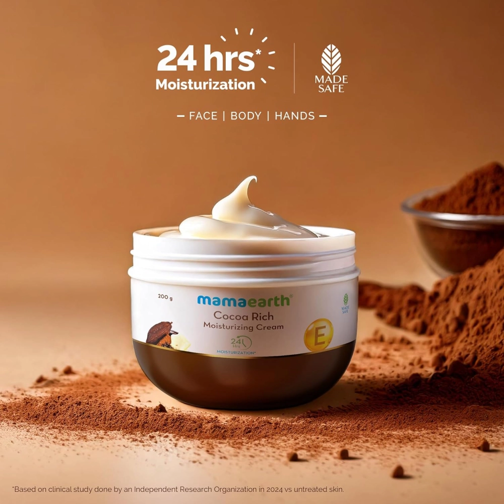 Mamaearth Cocoa Rich Moisturizing Cream with Cocoa Butter & Vit E for Deep Nourishment - 200g