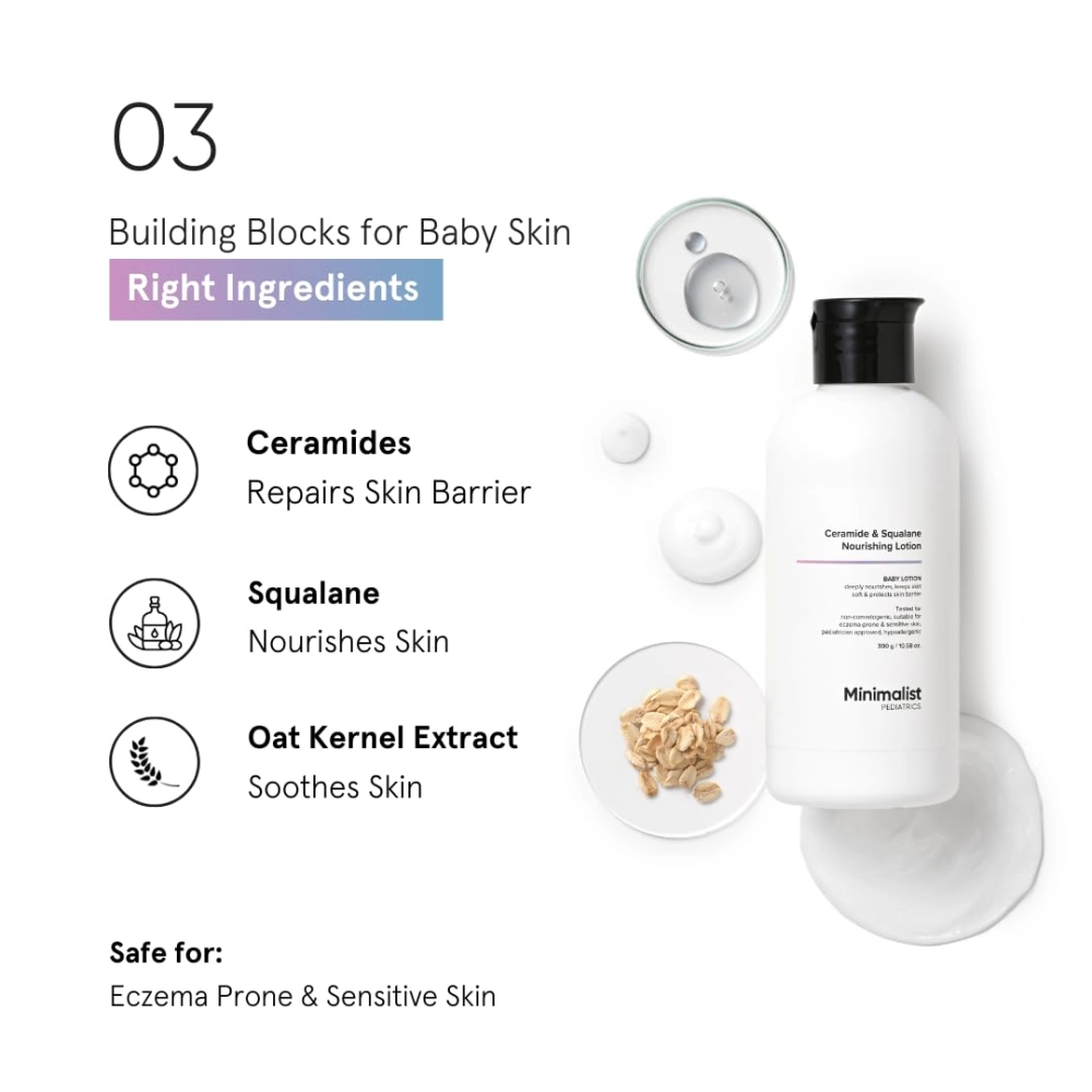Minimalist Baby Ceramide & Squalane Nourishing Lotion With PH 5.5 - Protects Skin Barrier 300g