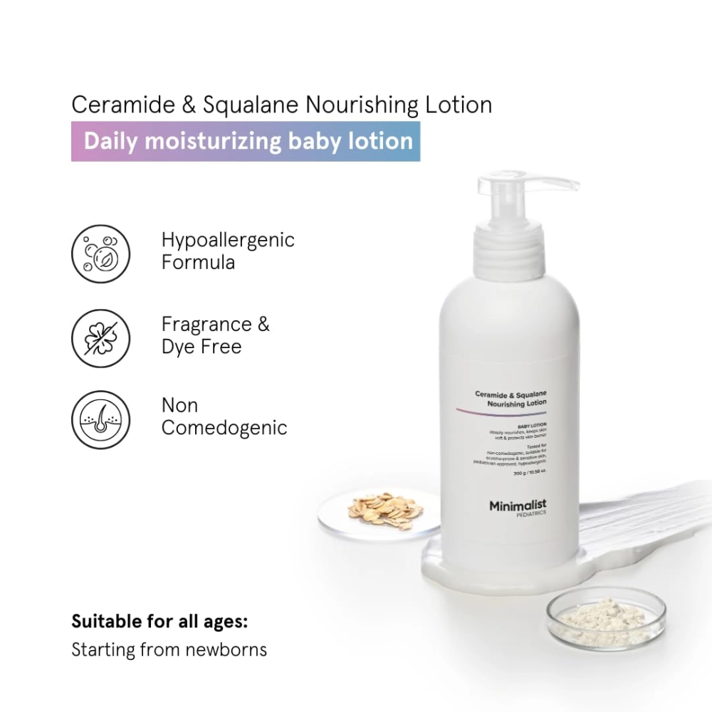 Minimalist Baby Ceramide & Squalane Nourishing Lotion With PH 5.5 - Protects Skin Barrier 300g