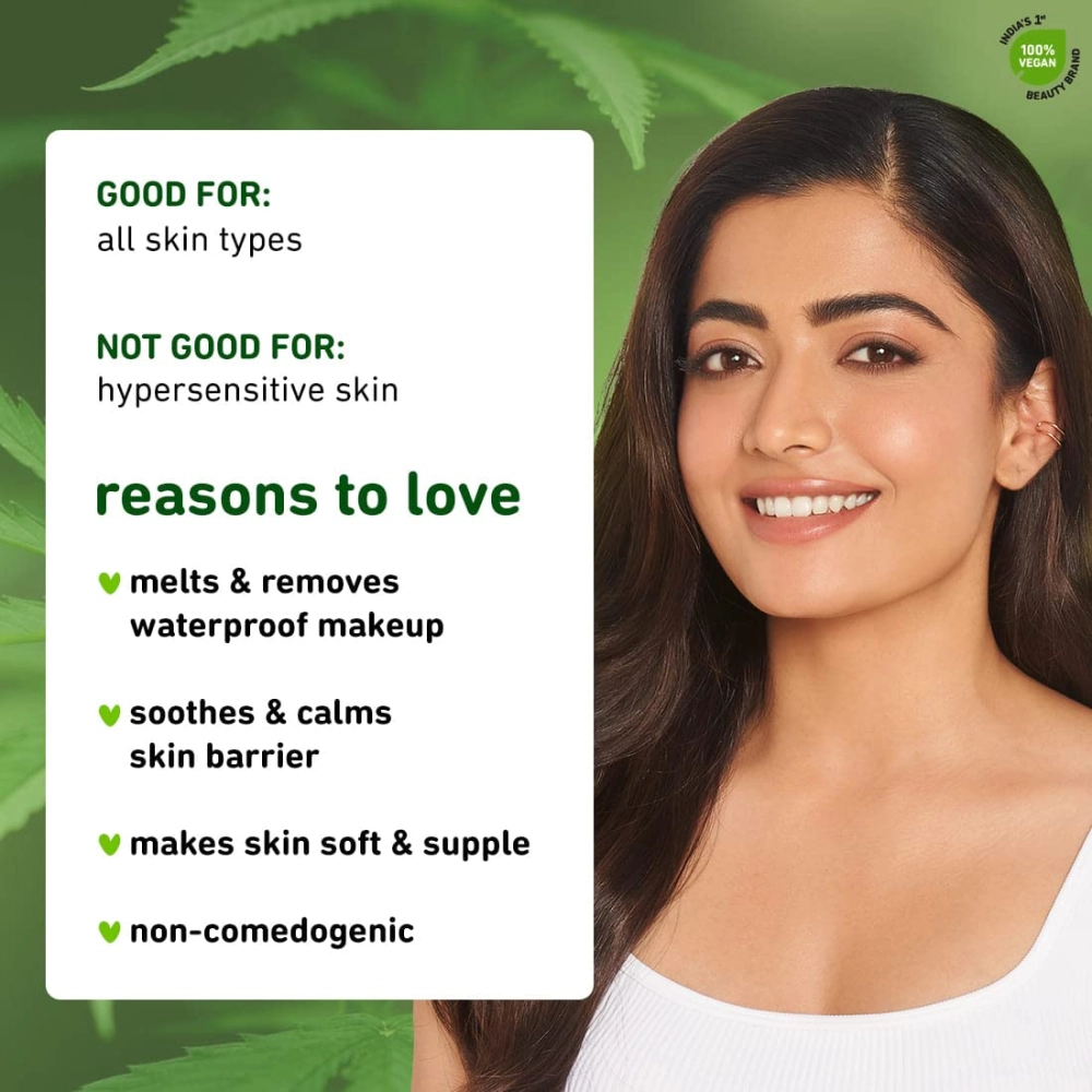 Plum Hemp Cleansing Oil with Squalane & Bisabolol , Removes makeup & impurities, soothes skin - 75ml