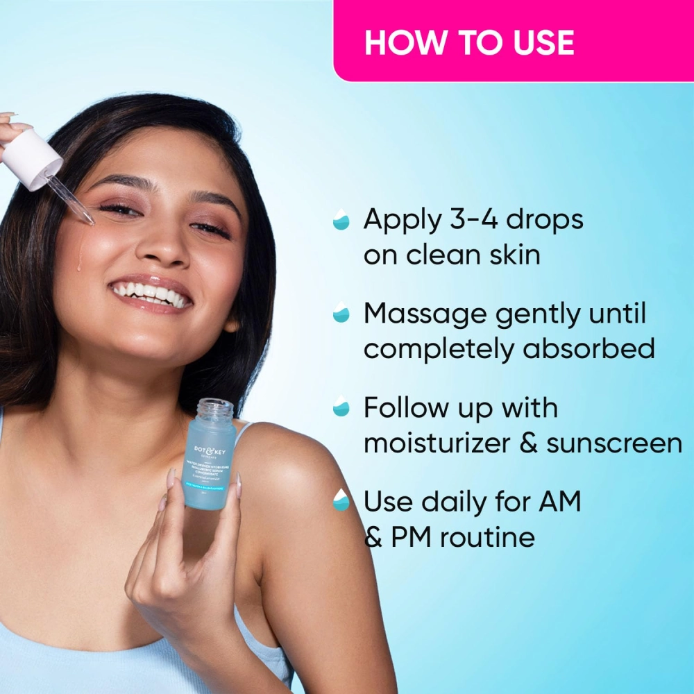 Dot & Key Water Drench Hyaluronic Serum with Ceramides, Intense Hydration - 30ml