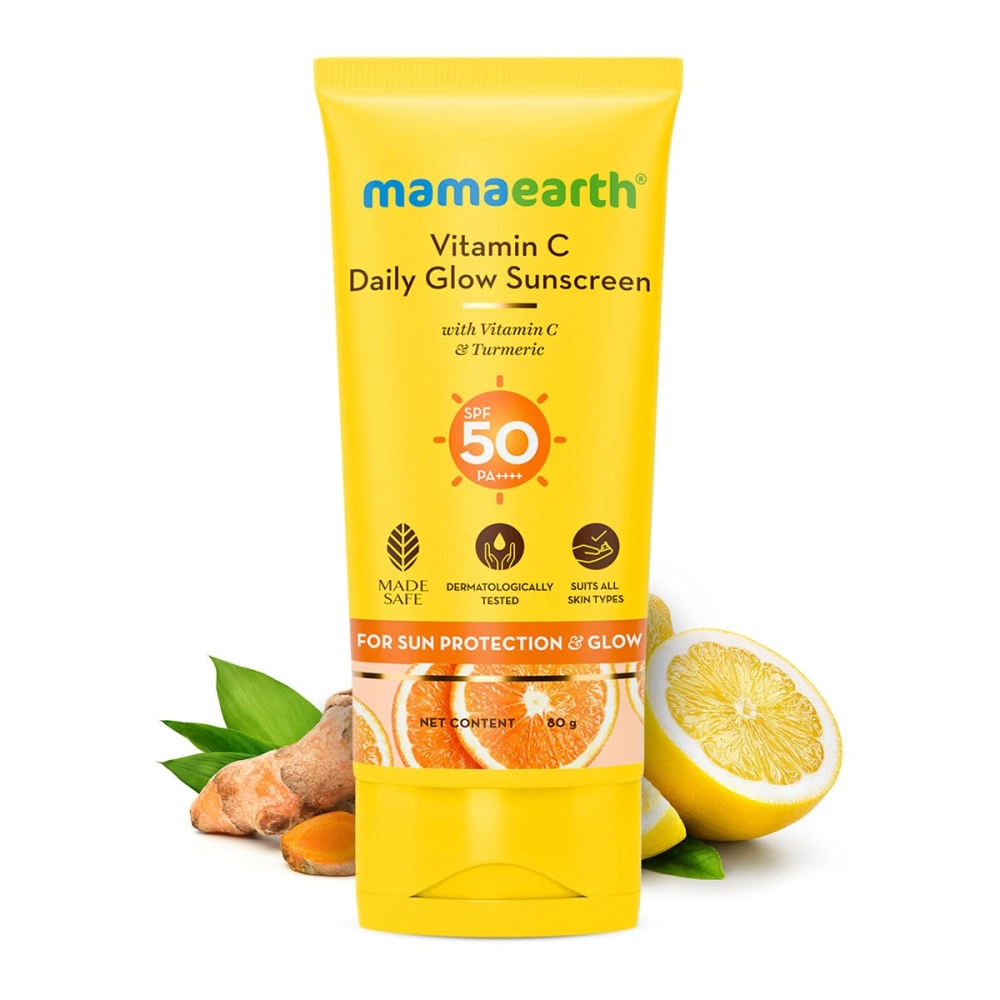 Mamaearth Vitamin C Daily Glow Sunscreen SPF 50 PA++++ 80gm