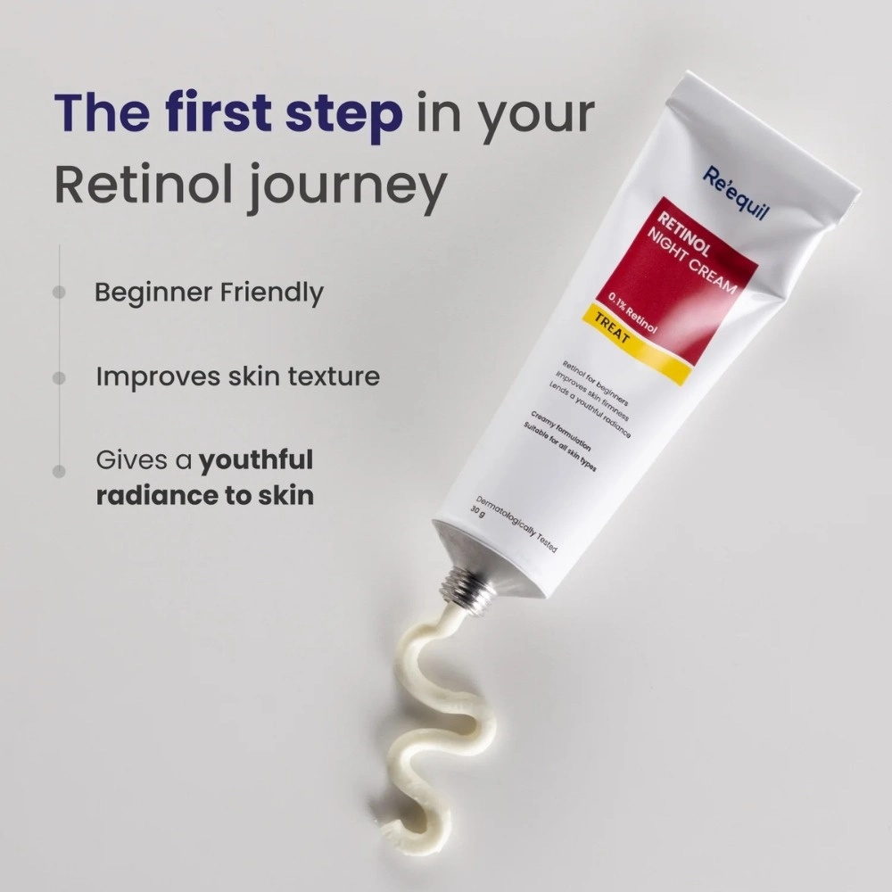Reequil 0.1% Retinol Night Cream For Wrinkles & Skin Tightening 30gm