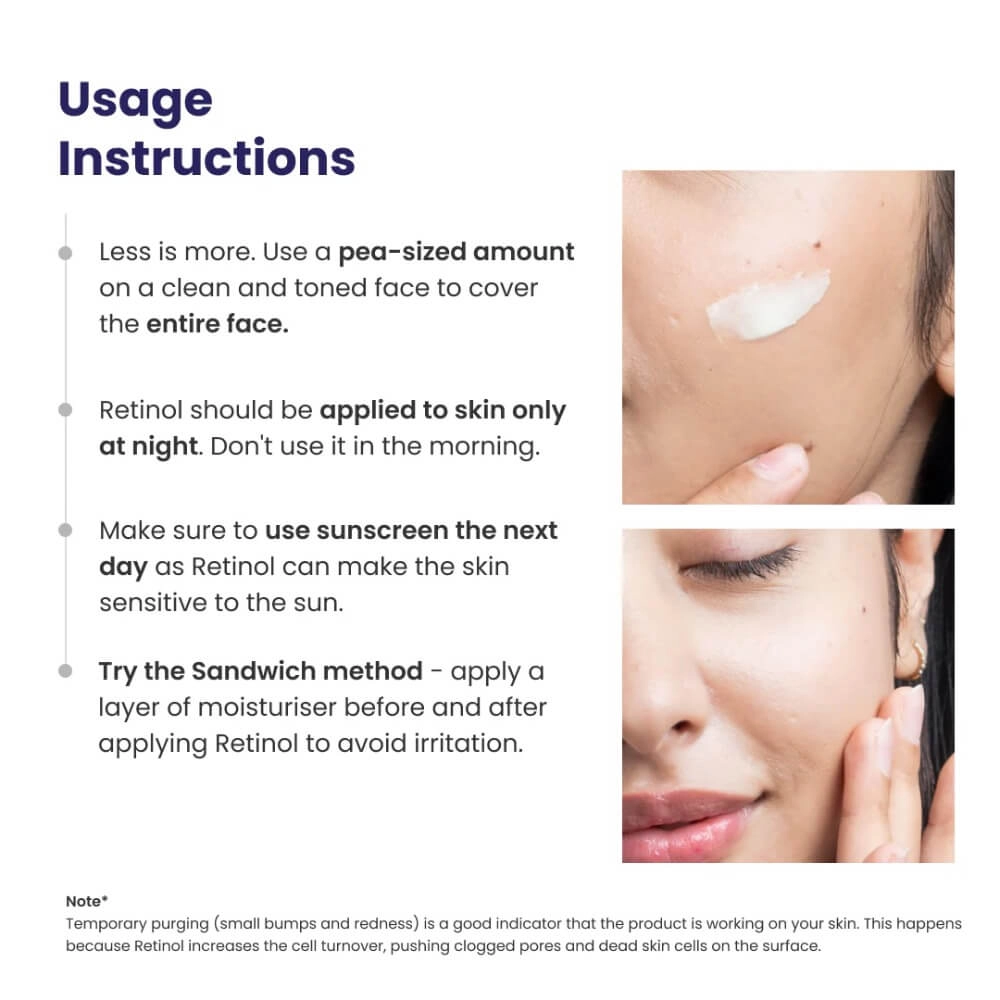 Reequil 0.1% Retinol Night Cream For Wrinkles & Skin Tightening 30gm