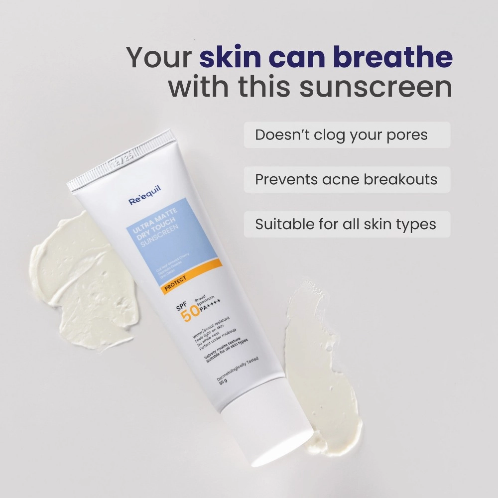 Reequil Ultra Matte Dry Touch Sunscreen Gel SPF 50 PA++++ 50gm