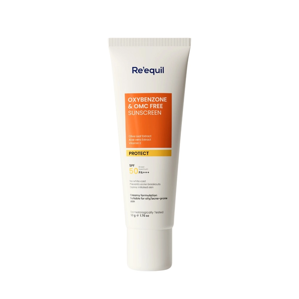 Reequil Oxybenzone & OMC Free Sunscreen SPF 50 PA+++ For Oily & Acne Prone Skin 50gm