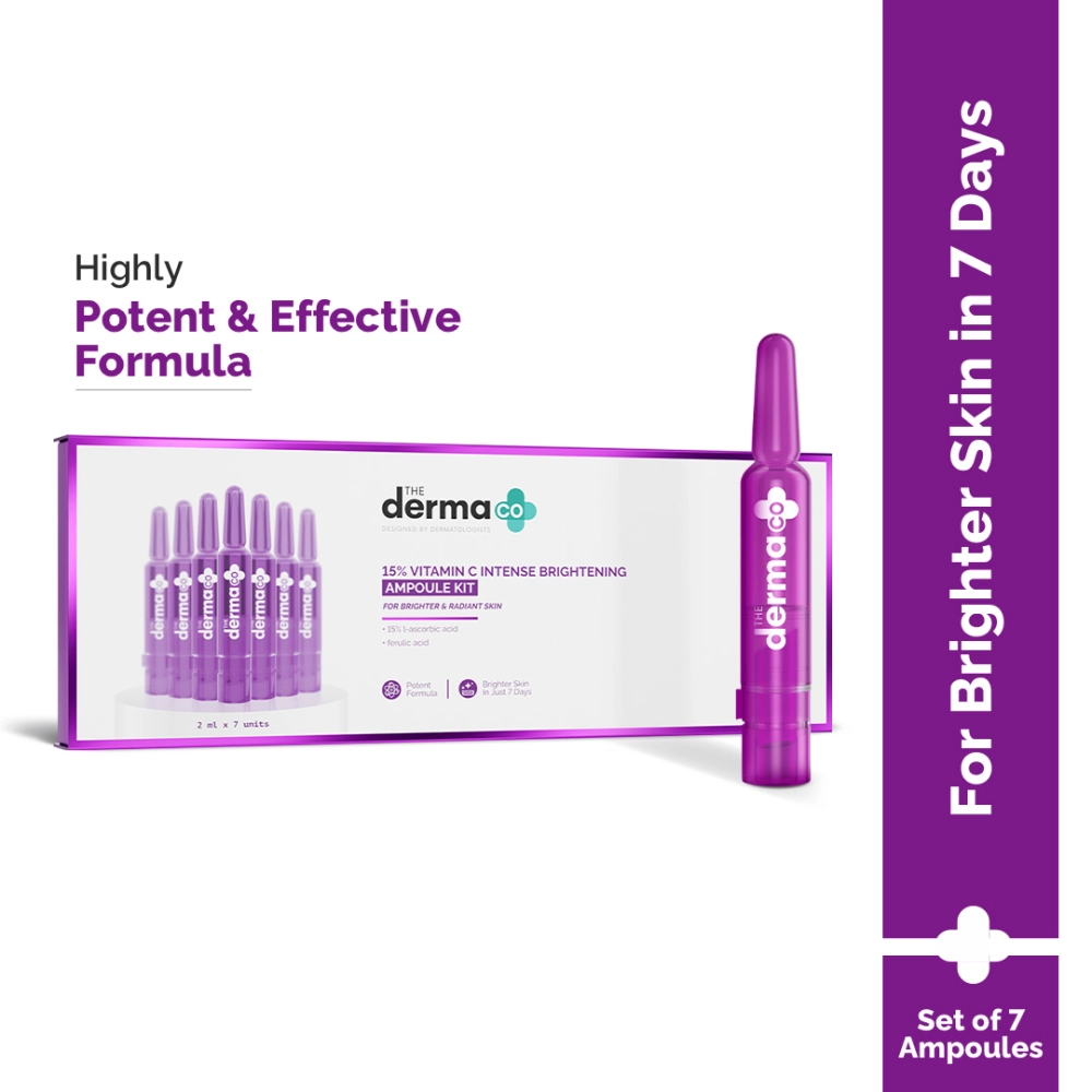 The Derma Co 15% Vitamin C Intense Bright Ampoule Kit - 14ml