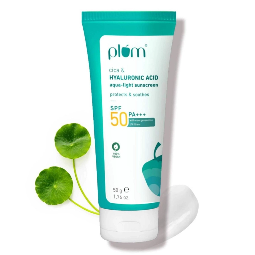 Plum Cica & Hyaluronic Acid Aqua-Light SPF 50 PA+++ Sunscreen with New UV Filters 50g