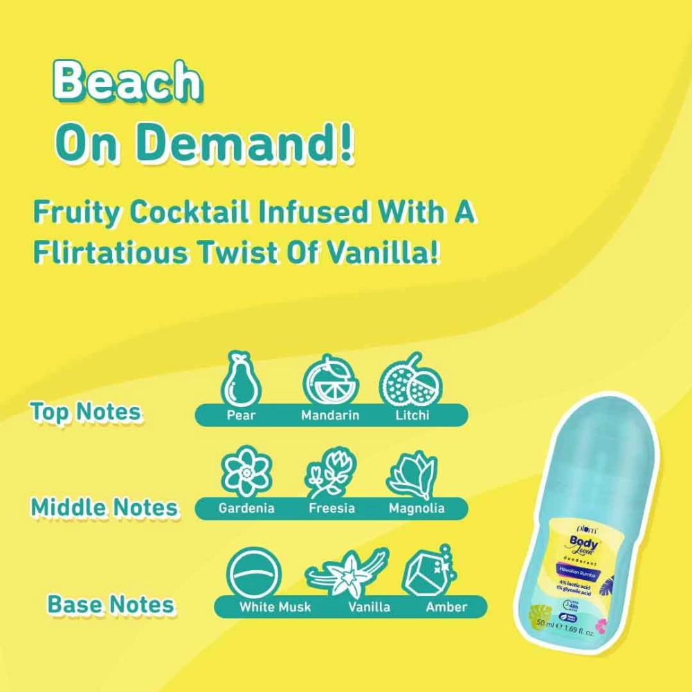 Plum BodyLovin Hawaiian Rumba Deodorant Roll On 50ml