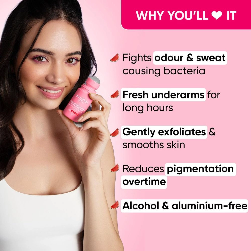 Dot & Key Watermelon Cooling Underarm Roll-On for Pigmentation and Odour control 50ml