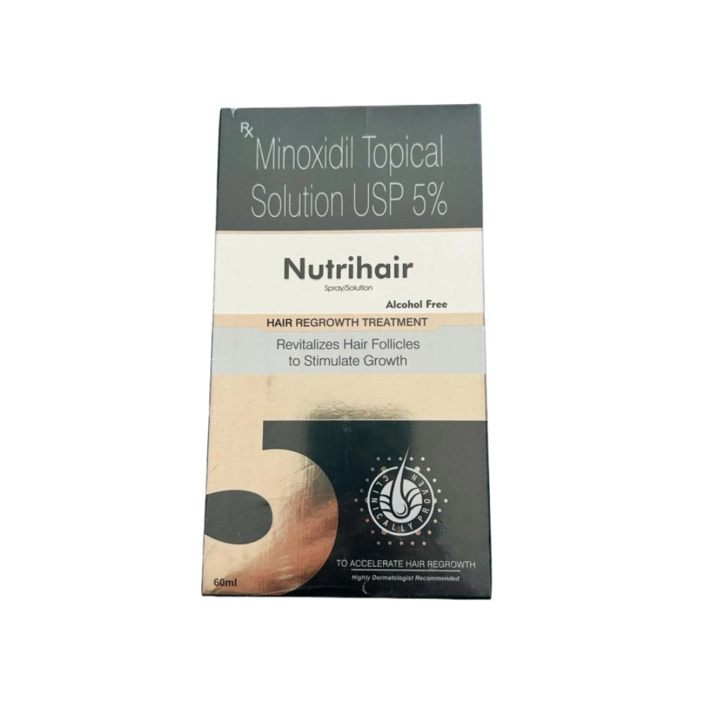 Nutrihair Minoxidil Topical Solution USP 5% Alcohol Free, Revitalizes Hair Follicles to Stimulate Growth – 60ml