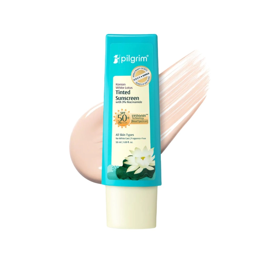 Pilgrim Korean White Lotus Tinted Sunscreen SPF 50+ PA++++ 50ml