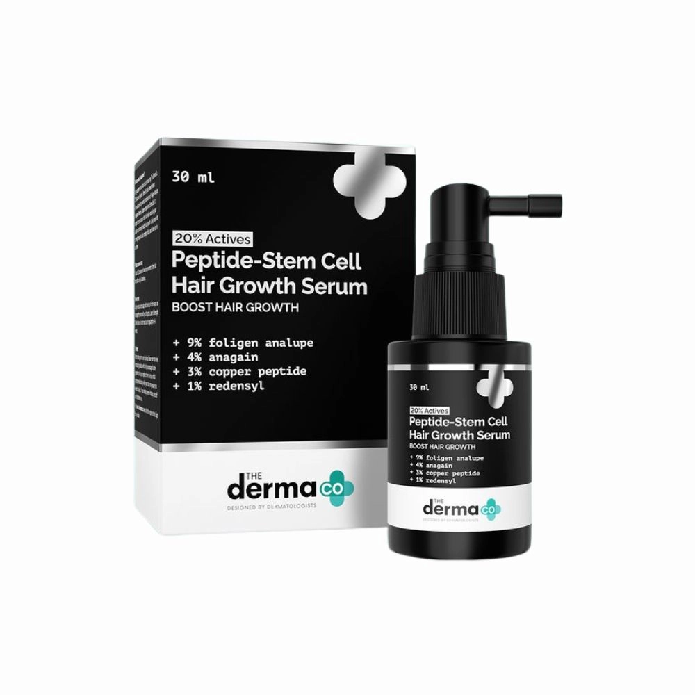 The Derma Co. 20% Actives Peptide-Stem Cell Hair Growth Serum With Foligen Analupe & Anagain for Hair Growth 30ml