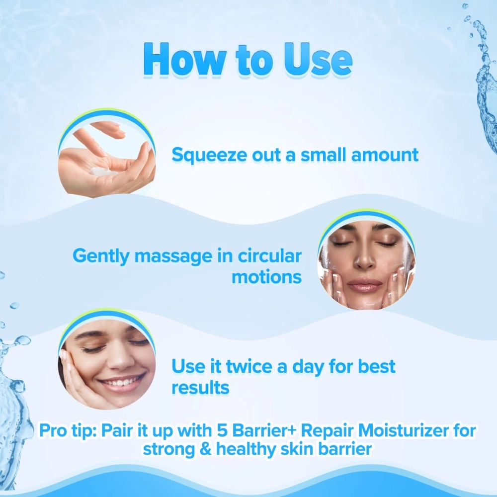 Aqualogica 5 Barrier+ Repair Gentle Face Cleanser with Avocado & 5 Essential Ceramides 100ml