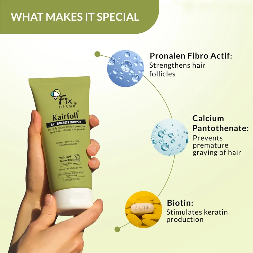 Fixderma Kairfoll Anti Hair Loss Shampoo - 200ml