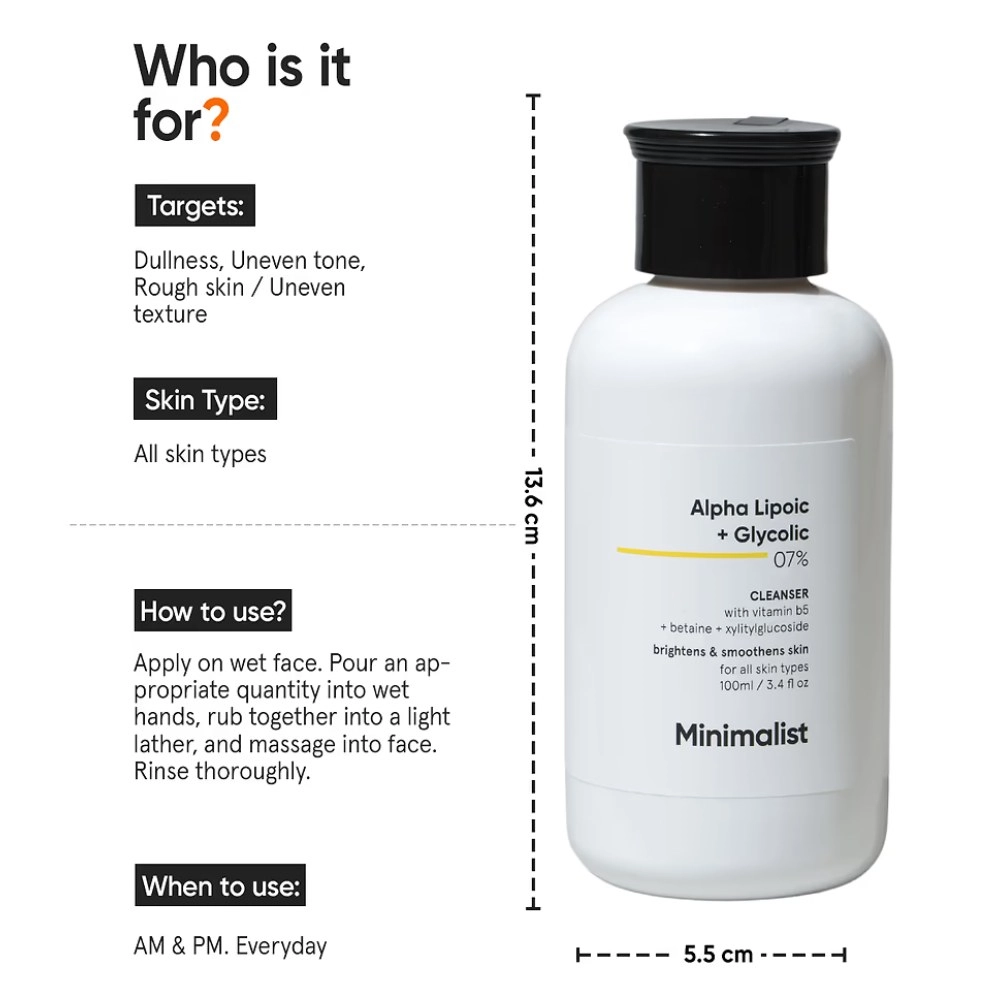 Minimalist Alpha Lipoic + 7% Glycolic Cleanser 100ml