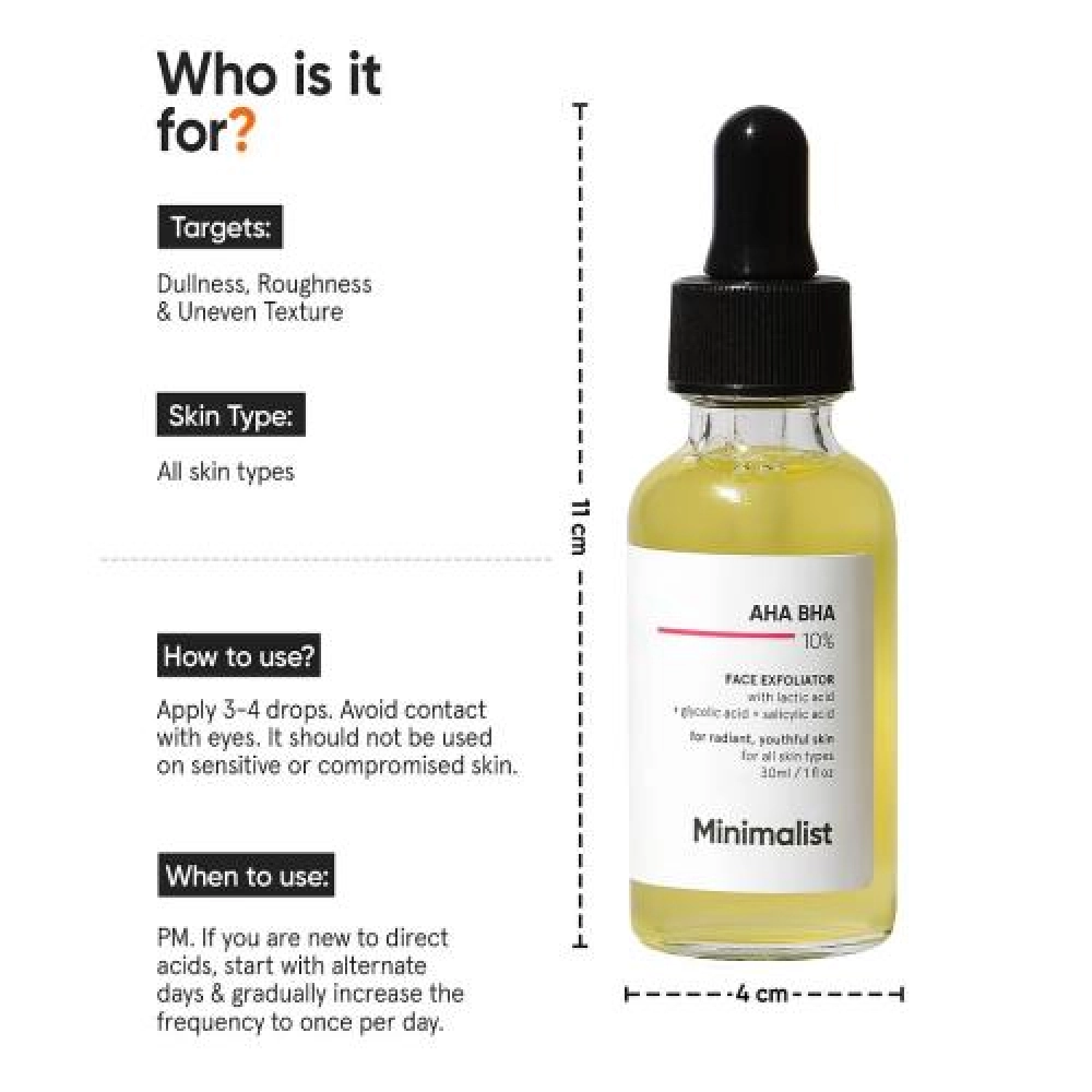 Minimalist 10% AHA BHA Exfoliating Serum 30ml
