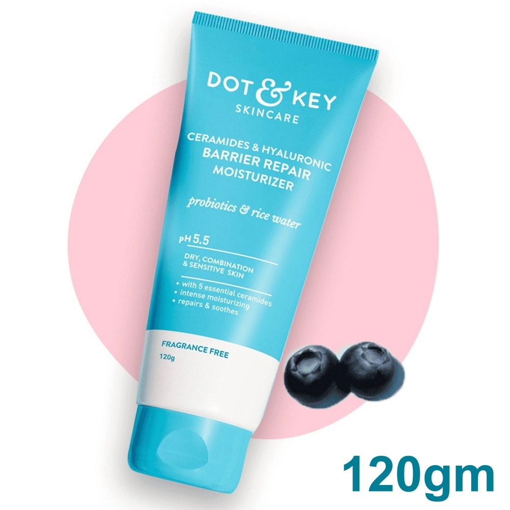 Dot & Key Ceramide & Hyaluronic Skin Barrier Repair Face Moisturizer With Probiotics & Rice Water 120gm